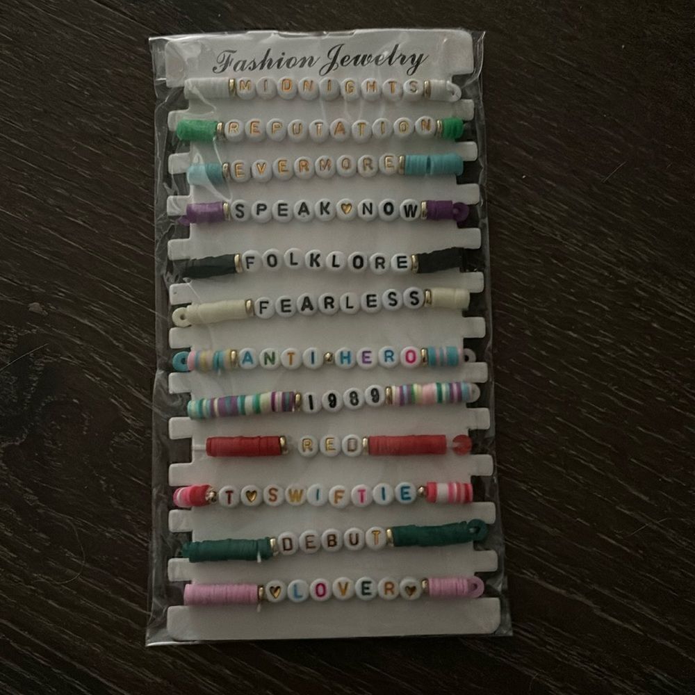 Taylor Swift themed pack of handmade beaded friendship bracelets - 4 available